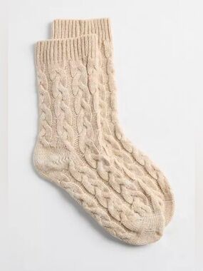 Torrid Cable Knit Crew Sock Ivory Beige